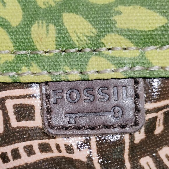 Fossil Key-Per Crossbody Bag Coated Canvas Purse Blue Key - Picture 5 of 11